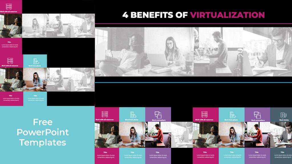 Free PowerPoint Template Featuring Morph Transitions for 4-Step Processes