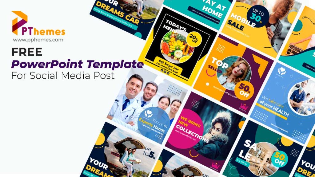 Preview fashion and beauty powerpoint templates for social medias post