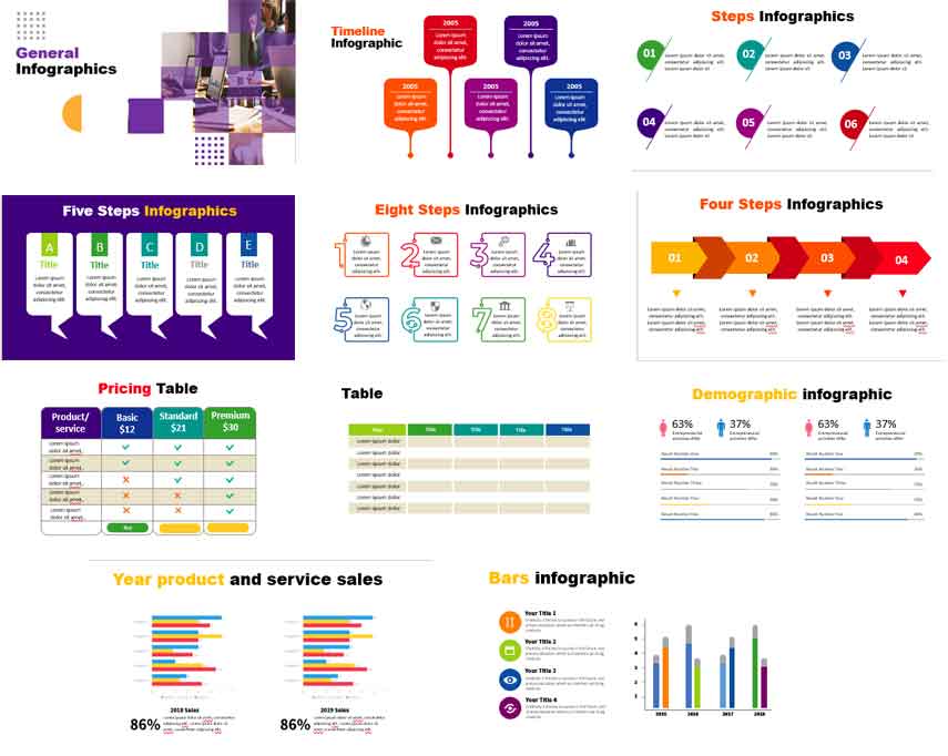 Preview general infographics for powerpoint