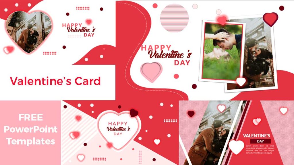 Happy Valentines Card in powerpoint templates to edit
