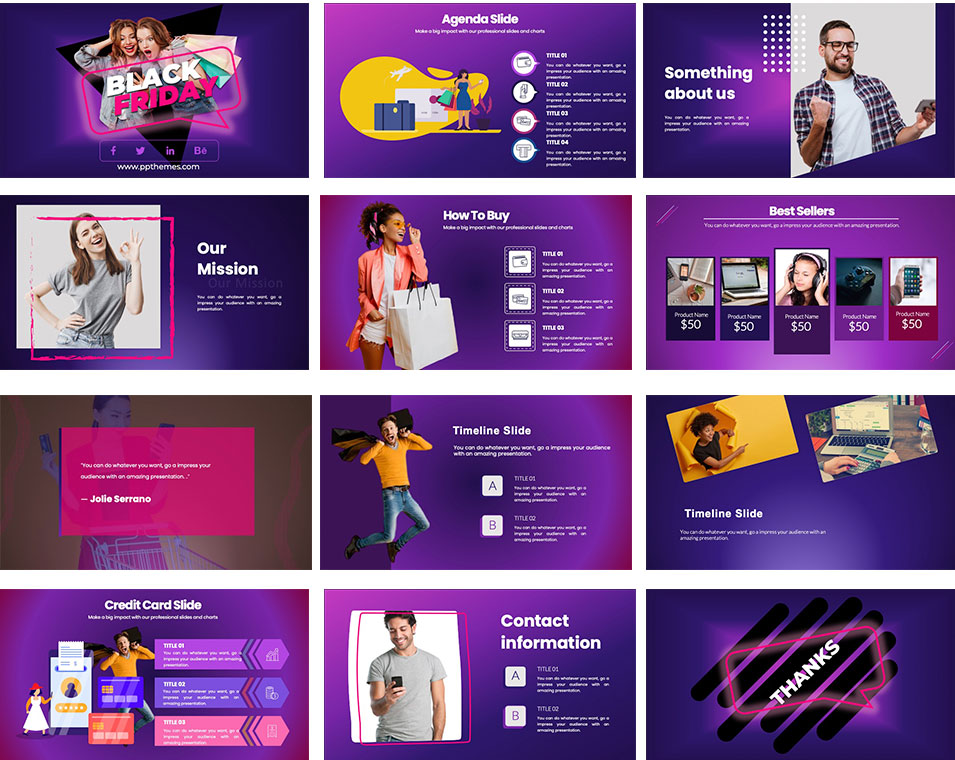 Black Friday PowerPoint Templates by PPThemes