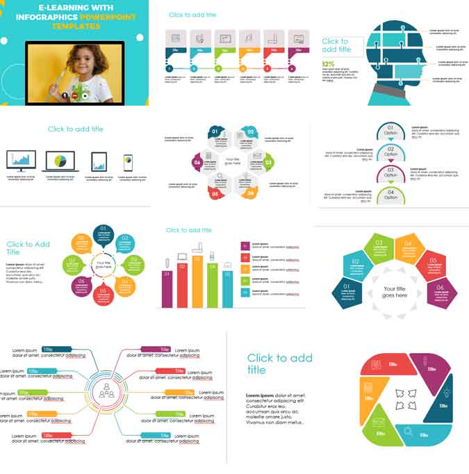 preview e learning with infographics for powerpoint templates