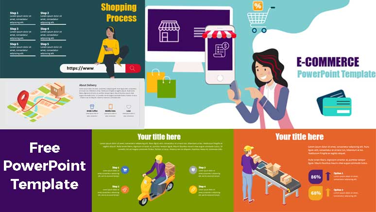 preview ecommerce and logistic powerpoint templates