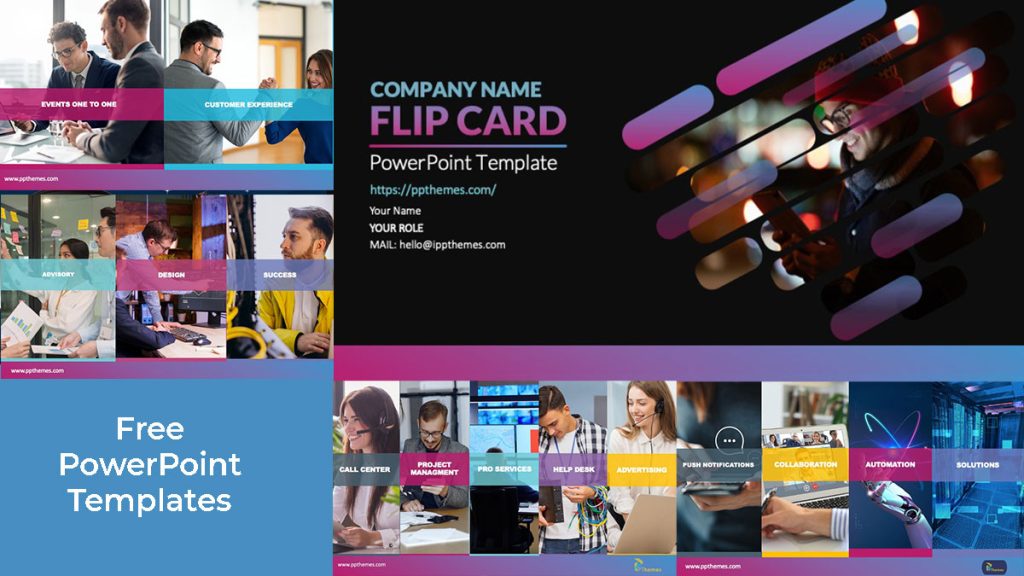 Professional flip card powerpoint template by ppthemes