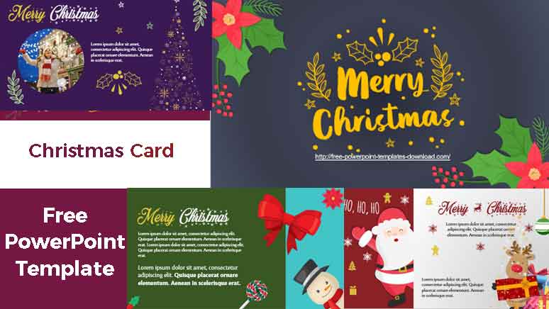 Free Christmas Card to edit in PowerPoint Templates