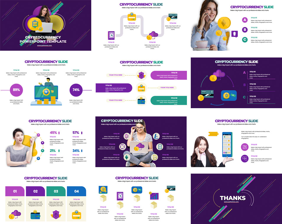 cryptocurrency Infographics free PowerPoint templates