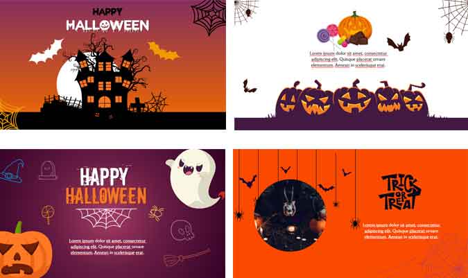 Screenshoot Halloween card powerpoint templates
