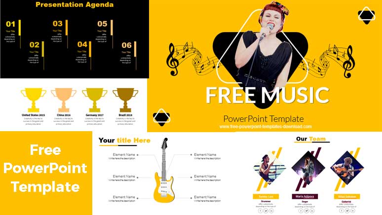 Free music powerpoint template preview