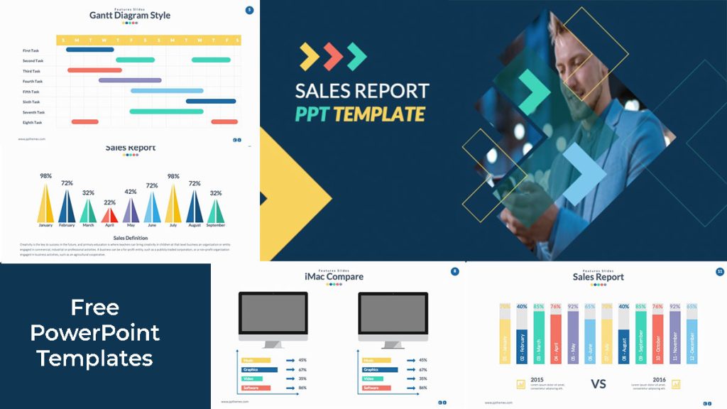 free sales report presentation in ppt templates