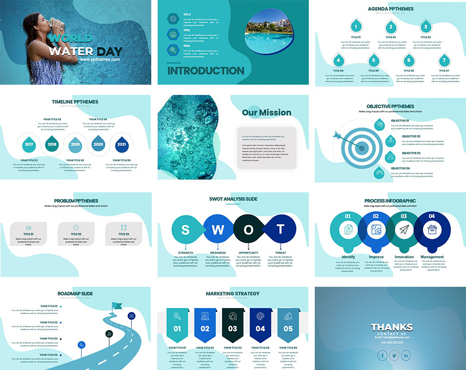 Free Water infographics in PowerPoint Templates by PPThemes