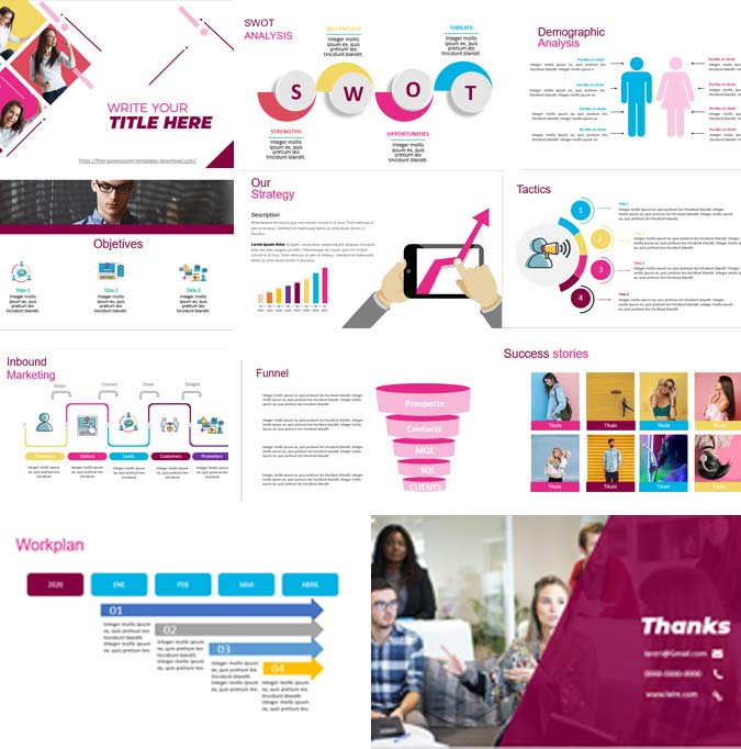 Marketing powerpoint templates screeshots