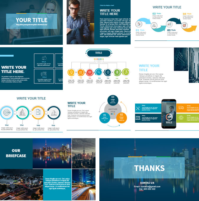 Blue powerpoint templates for business screenshot