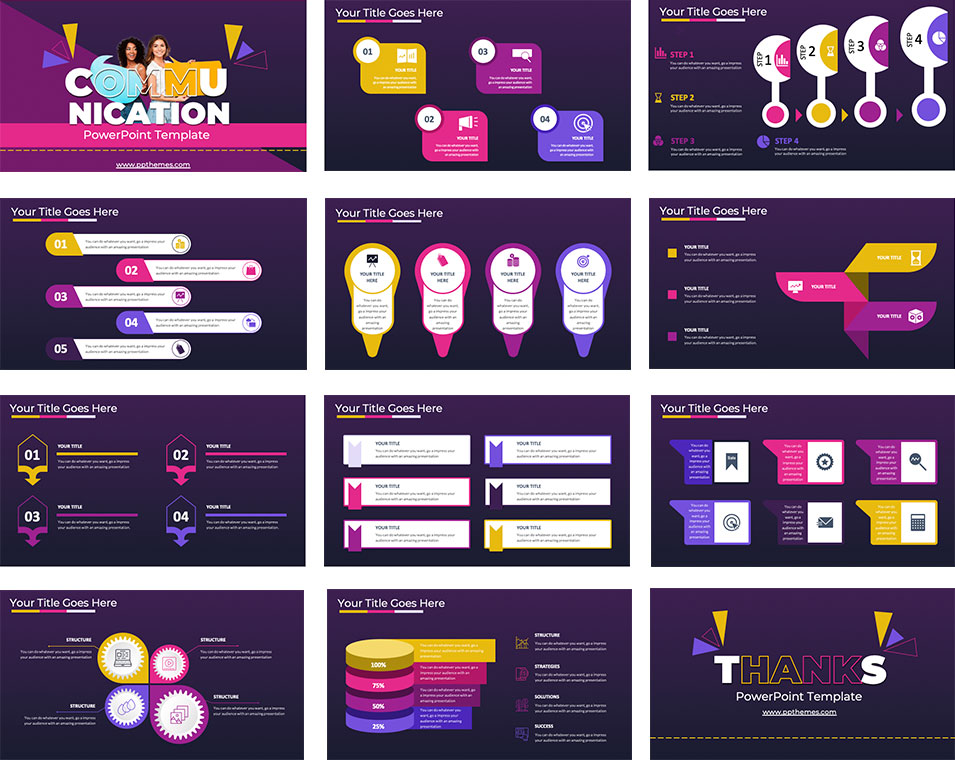free communication infographics for powerpoint