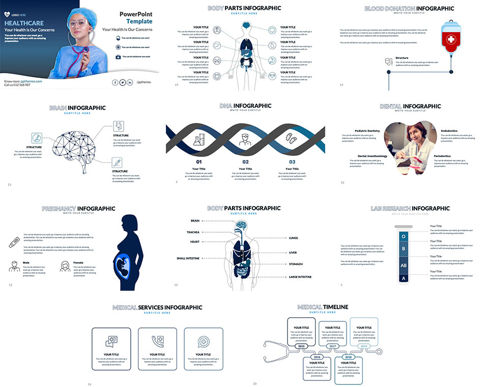 Medical PowerPoint infographics for presentations template
