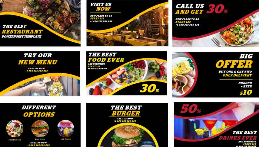 Screenshot restaurant Free PowerPoint Templates