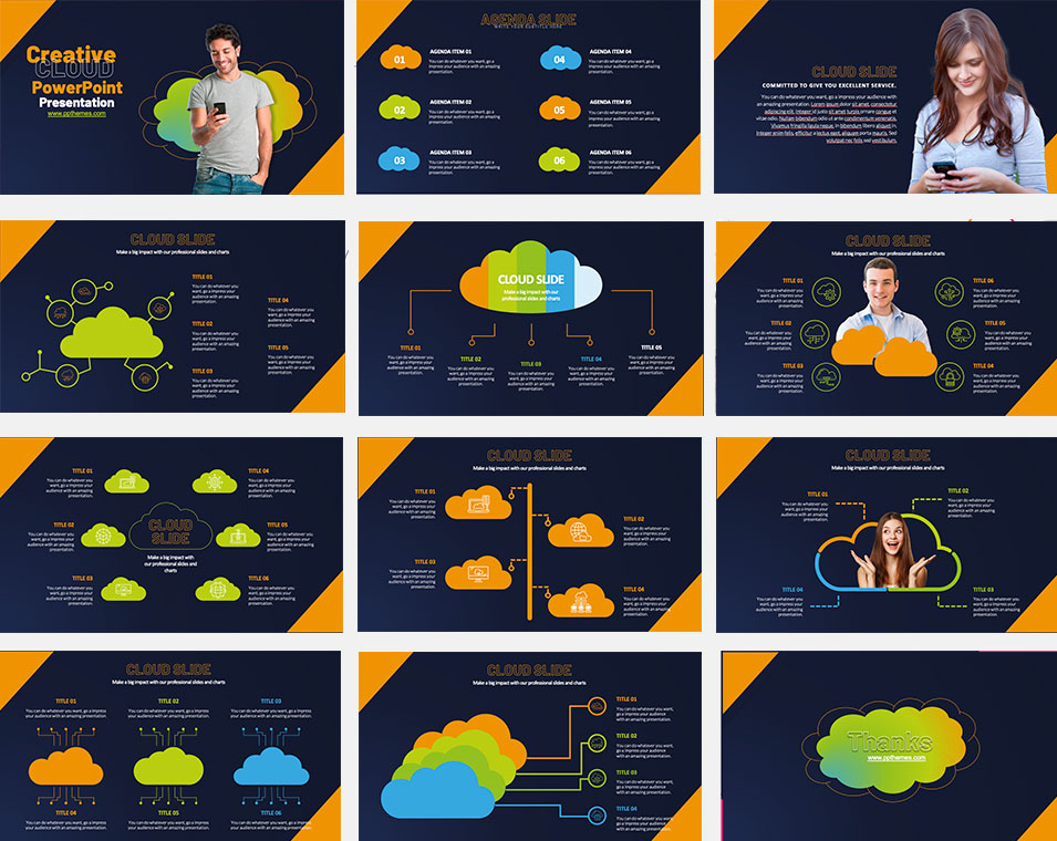 cloud powerpoint presentation template