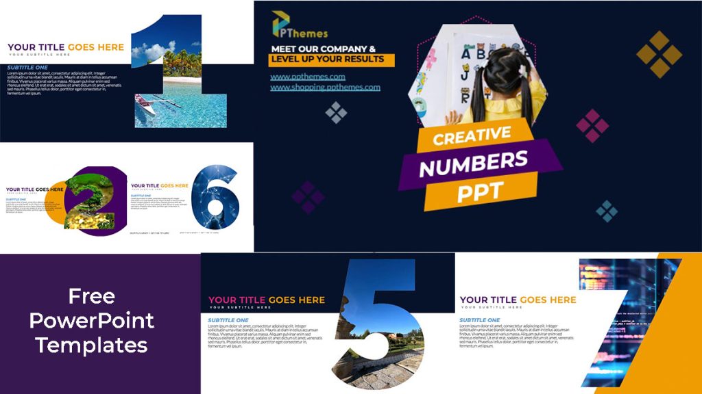 Creative numbers powerpoint template