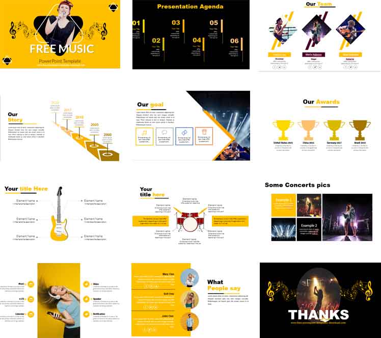 preview Free music powerpoint template 