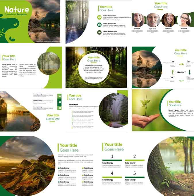 Green Slides for powerpoint templates presentation