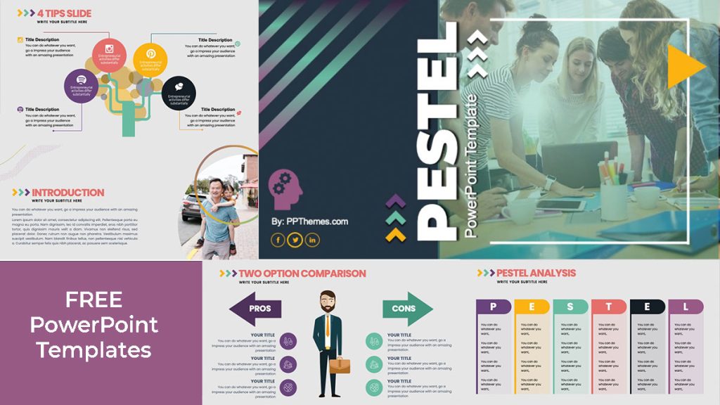 preview pestel free powerpoint infographics by PPThemes