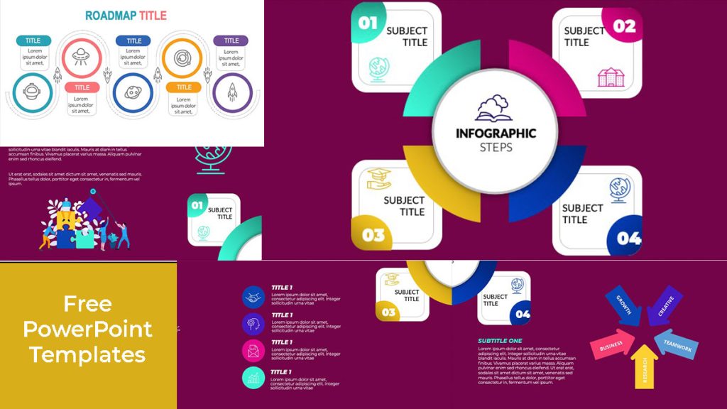 roadmap and steps powerpoint infographic 