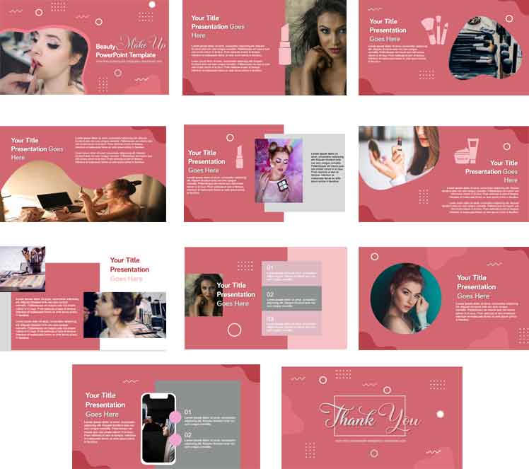 Screenshoot Free beauty makeup powerpoint templates