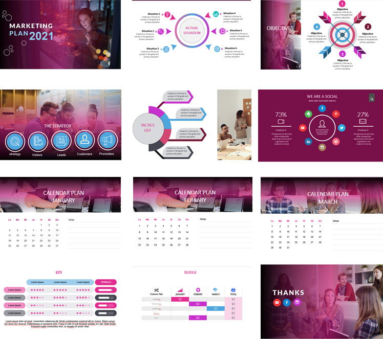 Marketing Plan 2021 powerPoint Templates Free