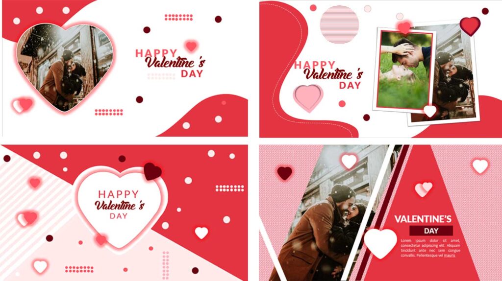 Happy Valentines Card in powerpoint templates to edit